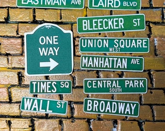 New York Street Signs stickers Diorama Display Prop 1/12th Scale movie turtles