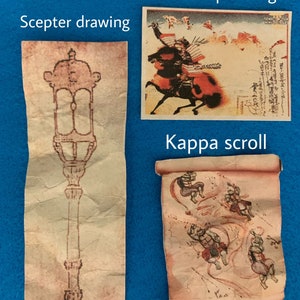 1993 turtles Movie Scepter drawing, Kappa Scroll Diorama Display Prop 1/12 Scale