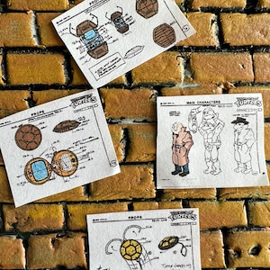 cartoon sewer lair Set Of 4 Paper drawings Dio Display Prop Communicators