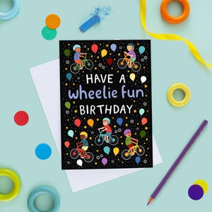 Carte d'anniversaire vélo tout âge, carte d'anniversaire vélos, carte d'anniversaire de garçons, pour garçons, 3e, 4e, 5e, 6e, 7, 8e, carte d'anniversaire BMX