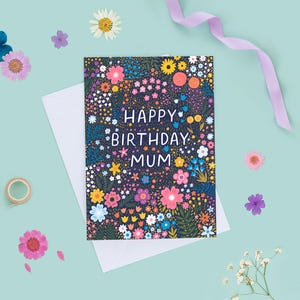 Birthday Card For Mum, Floral Birthday Card, Mum Birthday Card, Gifts For Mum, Happy Birthday Card For Mum, Birthday Card For Mom