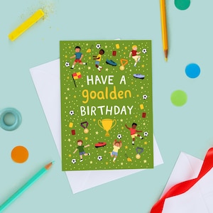 Tout âge carte d'anniversaire football, carte d'anniversaire football, carte d'anniversaire de garçon, carte pour garçon, pour garçon, 2e, 3e, 4e, 5e, 6e, 7, 8e