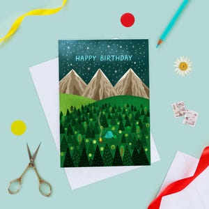 Camping Birthday Card, Card For Birthday, Mountains Birthday Card, Adventure Birthday Card, Birthday Card For Men, Hiking Birthday Card