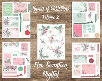 Hymns of Christmas Vol. 2 Bible Journaling Printable Kit - Advent Journaling - Vintage Postcards - Christmas Carols - Junk Journal Ephemera