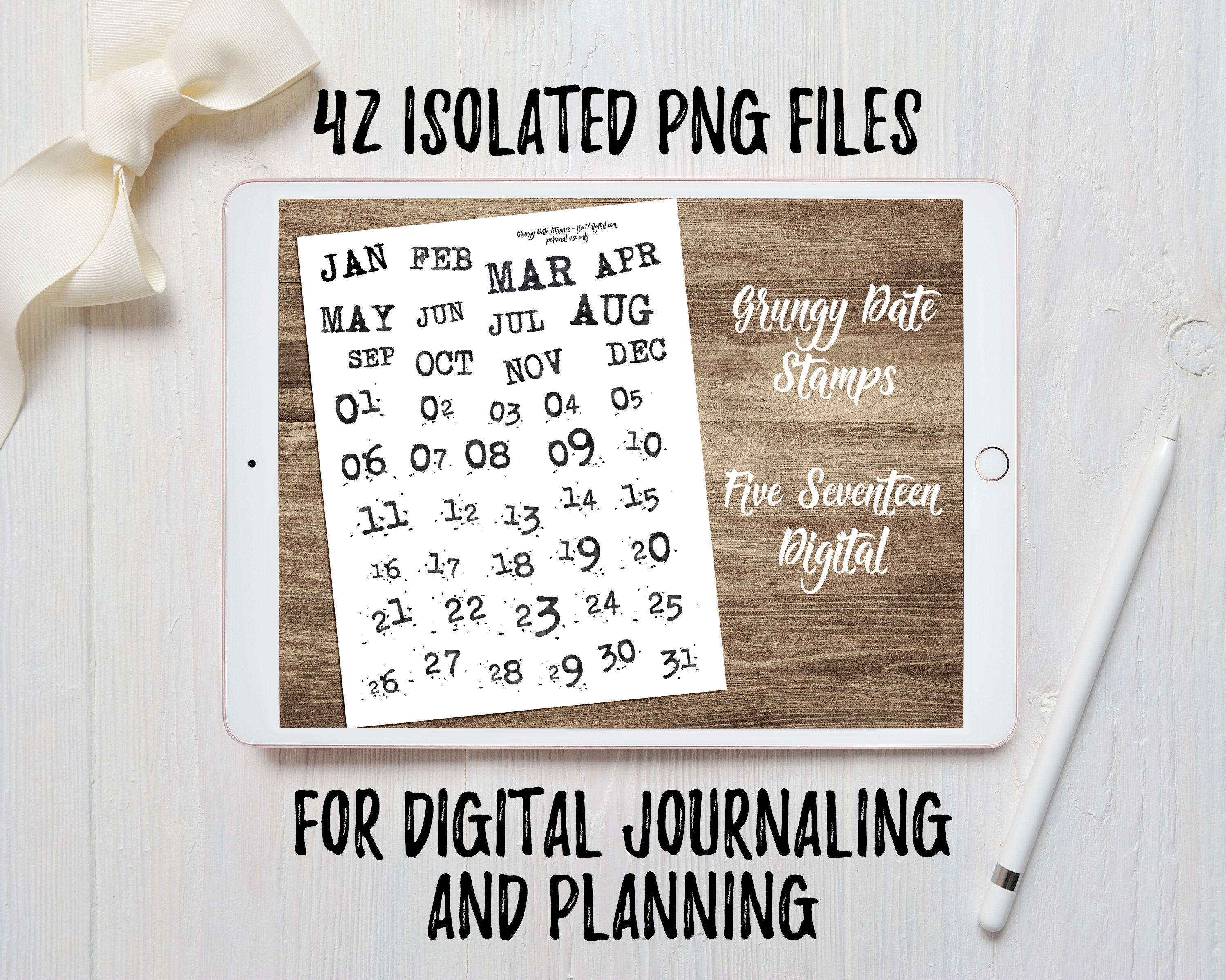 Grungy Date Stamps for Digital Journaling Digital Bible Journaling