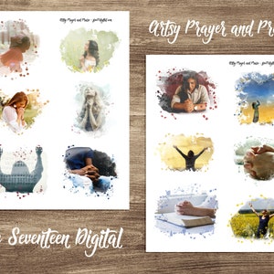 Kunstzinnig gebed en lof afdrukbaar voor gemengde media, Bijbeljournaling, Art Journaling, Junk Journals