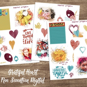 Thanksgiving Bijbel Journaling afdrukbare Kit - dankbaar hart - dankbaarheid gedocumenteerd - herfstbladeren