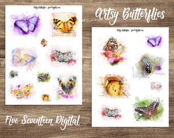 Artsy Butterflies Printable for Mixed Media, Bible Journaling, Art Journaling