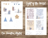 Bible Journaling Printable Kit - Light of the World - Christmas Candles