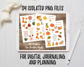 All Creatures Digital Journaling Stickers - Digital Bible Journaling - iPad Journaling and Planning - Digital Bullet Journal Kit - PNG Files