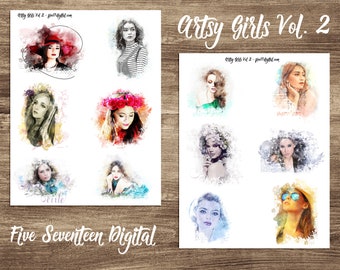 Artsy Girls Printable for Mixed Media, Bible Journaling, Art Journaling