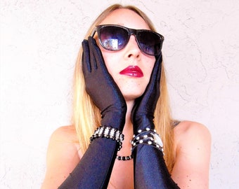 Black Evening Gloves Long Costume Accessory, Formal Wear