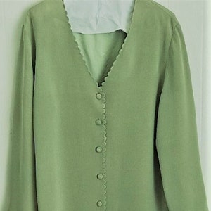 Sage Green Jacket Green Silk Jacket Saks Fifth Avenue Size 16 Unique Sage Silk Jacket Women&#39;s Silk Jacket to be Warned with White Skirt