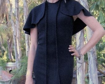 Long Evening Dress Evening Dress Women Formal Black Dress with  Cape Long Black Dress  Sexy Long Dress High Slit Vintage Dress Formal Dress