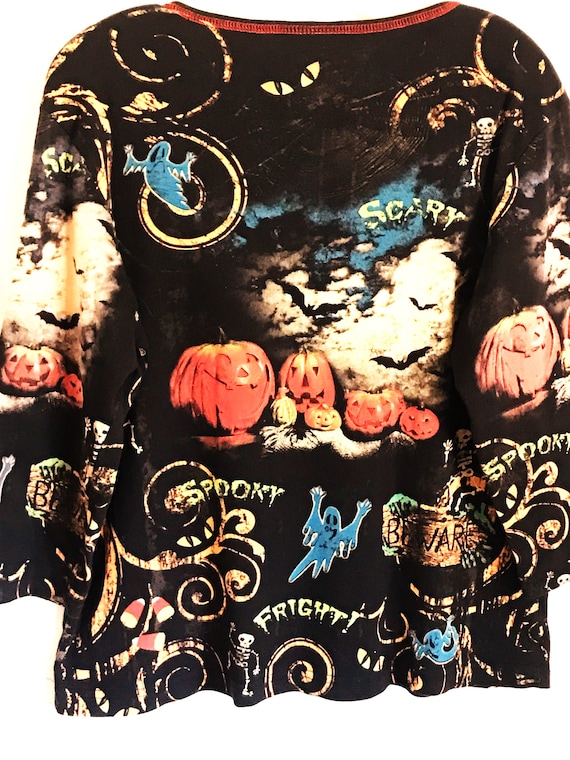 Halloween Shirt, XXL Halloween Top, Glitter and P… - image 4