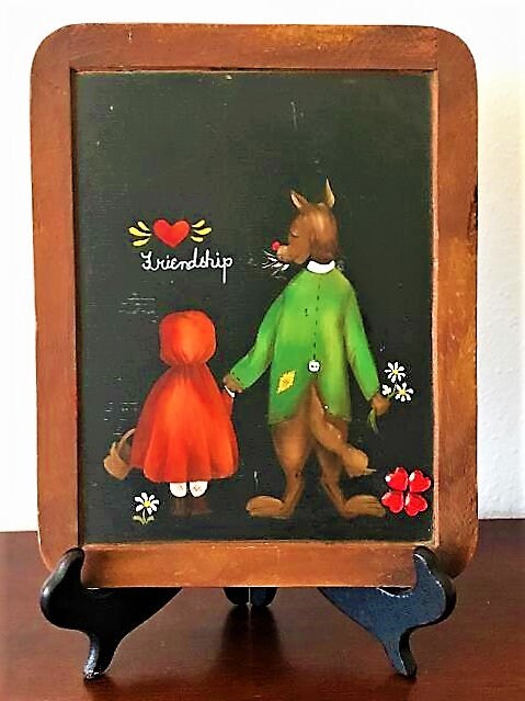 lil Red Riding Hood, Decor for Kids Room, Children's Story, Wall Art, Little Red Riding Hood, Big Bad Wolf, Framed Art Work
