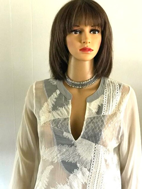 Sheer White Blouse, Sequins Blouse, Whimsical Blo… - image 7