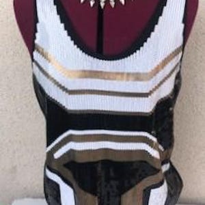 Art Deco Style Top Sequins Tank Top Geometric Pattern Sequins Summer Top Elegant Tank Top Large Sequins Top Abstract Sequins Top Sleeveless