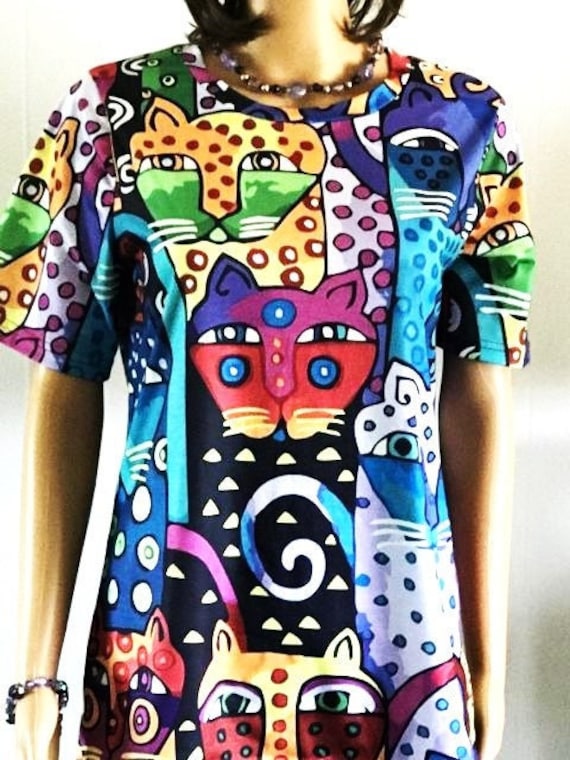 Cat Lovers Shirt, Fun Shirt with Cats, Artistic Ki