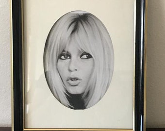Brigitte Bardot Framed Photo: Black & White French Actress