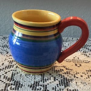 Hand-Painted Santa Fe Mug: Pacific Rim Southwestern Style Ceramic Coffee Cup