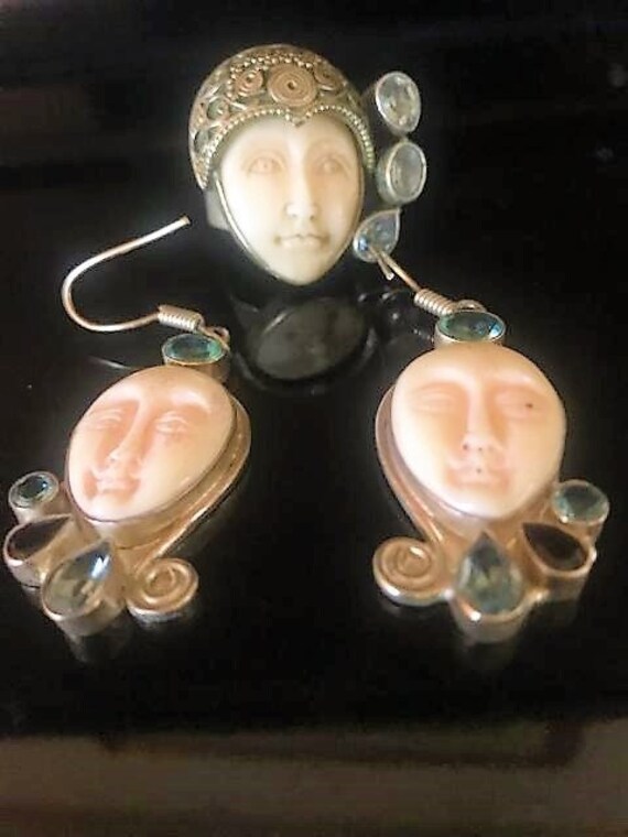 Exotic Jewelry 3 Piece Set Custom Jewelry Ring and Earrings