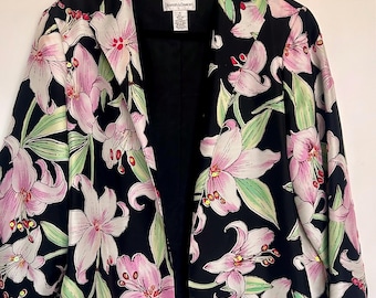Silk Women's Floral Jacket by Draper's & Damon's Size 16