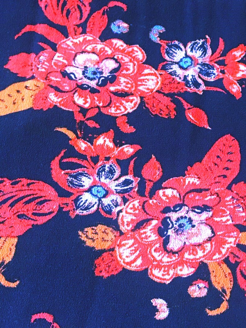Free People Navy Blue and Orange Open Back Summer Dress - Size Medium image 6