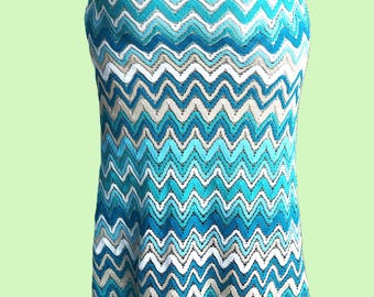 Vintage Long Skirt Chevron Zig Zag Pattern by Karen Kane Small