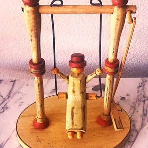 Old Fashion Toy Movable Swing Handmade Toy Mid Century Toy  Back to School Reward Swing with Puppet Toy Swing Cutest Moveable Handmade Toy