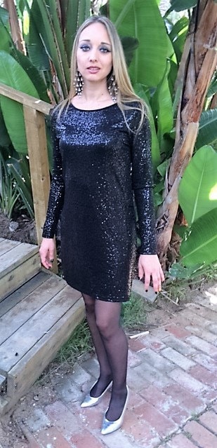 black sequin dress with black tights Sequin Strappy Dress / Vintage 80s Sleeveless Short Mini Black Cocktail Dress - Size Medium