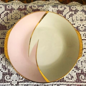 Mitterteich Bavaria, Cake Plate, Dessert Plate, 14K Gold Rim, Plate for Cookies, Stamped Numbered 020, Small Serving Plate, Bavaria Germany