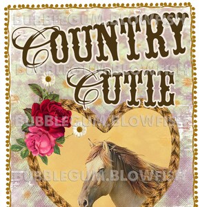 CoUnTrY CuTie caballo de rodeo occidental TSHIRT o cartel arte DIY no artículo físico archivo digital SOLAMENTE