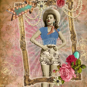 Cowgirl Boutique western Arte digital Descargar archivo TAMAÑO POSTER 18X24