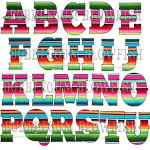 MExiCan SeRaPe New Digital clipart letters single file collage PNG sheet letters "are NOT separated"