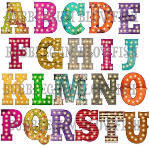 metais e madeira colorido Shabby FunkY Marquee Letras do alfabeto colagem de arquivo único Letras de folha PNG "NÃO estão separadas"