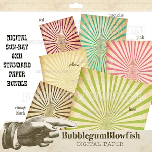 sun ray sunshine digital paper pack bundle 6 colors included