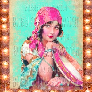 Marque lumière cadre turquoise Vintage Gypsy Digital art téléchargement