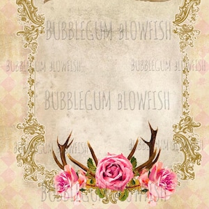 BubblegumBlowfish papier vintage par l’Arlequin feuille rose rose art numérique de bois Télécharger