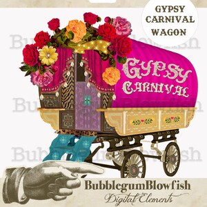 Gypsy carnevale carro Digital Graphic Design elementi clipart