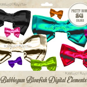 Bows Bowties bling bows glitter bow cheetah bow colorful bows Digital Graphic Design Elements