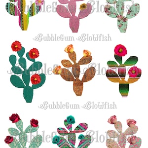 CacTus BloOMs FlOraL CacTuS digital PNG collage sheet images ne sont pas séparés individuellement
