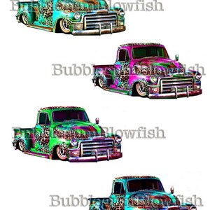 Funky vinTage CheeTaH impresión PickuP Trucks Digital Graphic Design Elements