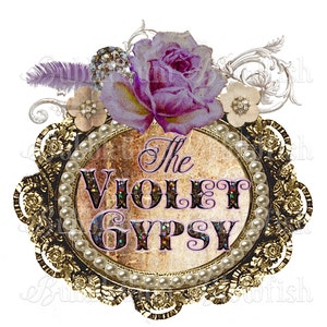 Splendida cornice decorata con gioielli in stile boutique con piume di rosa viola LOGO DESIGN questo design è stato venduto solo una volta