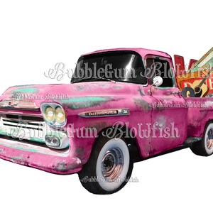 Pink Junk Truck sarape oxidado camioneta individual PNG archivo digital clipart descargar