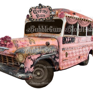 Carro gitano Autobús gitano rosa caprichoso autobús gitano individual PNG archivo digital clipart descargar