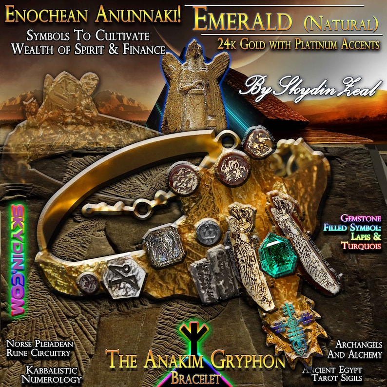The Anunnaki Griffin Bracelet Select Your Gemstone Customized - Etsy