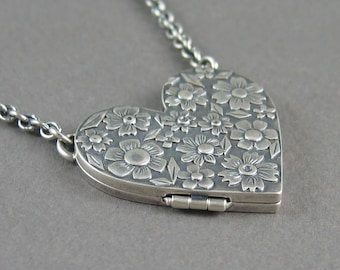 Blumen Garten Herz Medaillon