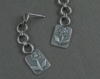 Kette Ohrringe mit Blume