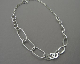 Silberne Gemischte Gliederkette Halskette